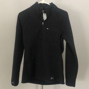 Under Armour Black Cold Gear Storm 1 Water Resistant 1/4 Zip Pullover Sz Medium